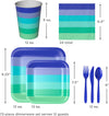 Crayola  Color Pop Cool Rainbow Stripe Party Supplies (12 Dinner Plates, 12 Dessert Plates, 12 Paper Cups, 24 Napkins, 12 Sets of Plastic Cutlery) for Birthdays, Baby Showers, Father'S Day