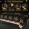 233 PCS Glow Neon Party Supplies Neon Glow Tableware Set Neon Balloons Glow in the Dark Birthday Banner Cake Toppers for Blacklight Party Decoration Serves 20 (Glow Set B)