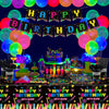 233 PCS Glow Neon Party Supplies Neon Glow Tableware Set Neon Balloons Glow in the Dark Birthday Banner Cake Toppers for Blacklight Party Decoration Serves 20 (Glow Set B)