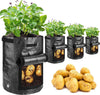 Potato Grow Bags, 4 Pack 10 Gallon Grow Bags with Flap and Handles Plant Container Planter Pot for Potato Tomato and Vegetables - Green