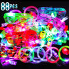 88Pcs LED Light up Toy Party Favors Glow in the Dark Party Supplies Bulk, Glow Sticks Halloween Party Favors Pinata Stuffers for Adult Kids 4-8 8-12