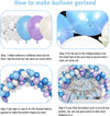 Ice Snow Balloons Garland Arch Kit, Purple Blue White Silver Confetti Happy Birthday Snowflake Foil Balloons for Froz En Theme Birthday Party Supplies Decorations