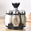 Kitchen Jars For Spices Rotating Glass Cruet Seasoning Jar Set