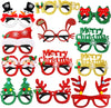 Glitter, Plastic Christmas Eyeglasses - Pack of 12, Christmas Glasses for Kids, Adults | Christmas Photo Booth Props | Christmas Party Accessories, Christmas Party Decorations | Christmas Party Props