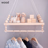 Wooden Wall Shelf With Clothes Rack